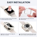 Tensea [2 in 1] for Waterproof Apple Watch Screen Protector Series 8 7 41mm Accessories, iWatch Hard Diamond Bumper Case Built-in Tempered Glass Film, Front & Back Bumper, Bling Face Cover Women - Image 7